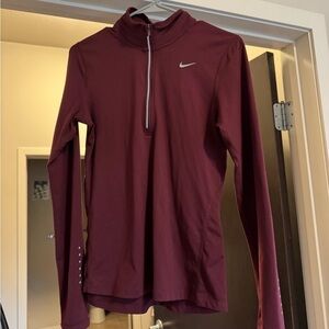 Nike Women's Maroon Long-Sleeve Quarter-Zip